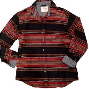 Weatherproof Vintage men's long sleeve flannel serape pattern shirt, men's M